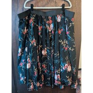 Torrid 5x Floral Fit & Flare Skirt Lined With Tulle